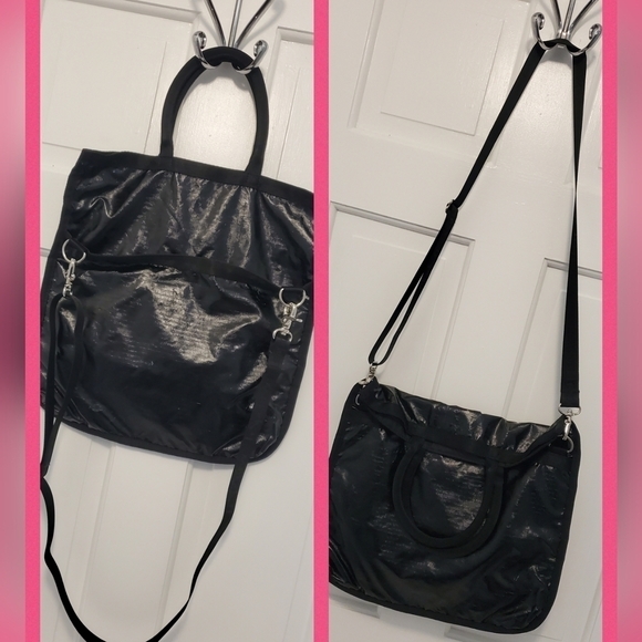 NWT LeSportsac Black Patent "Jen" Crossbody/Satchel, Lightweight, Versatile - Picture 1 of 11